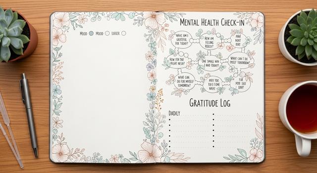 Bullet-journal layouts for tracking mood and mental health